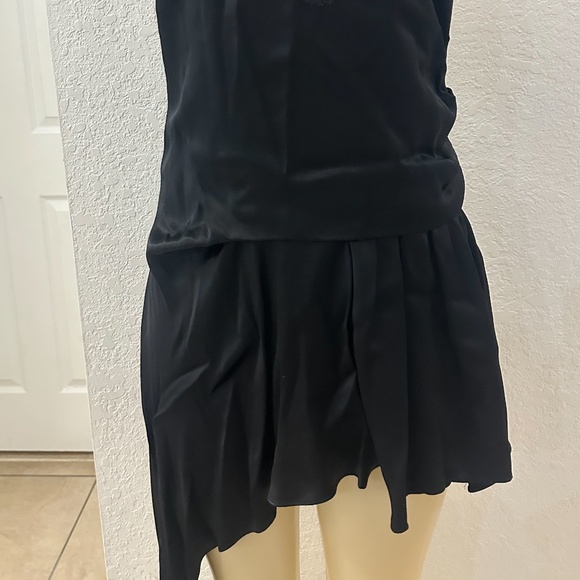 Zara ASYMMETRIC HEM JUMPSUIT LIMITED EDITION Satin. Black. Size Large NWT - Picture 8 of 9